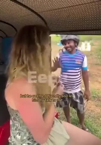Street shitter pulls out his dick (blured) to a White woman in India on a public road