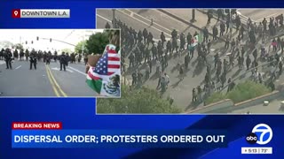 'No Kings Day' protest intensifies in downtown Los Angeles