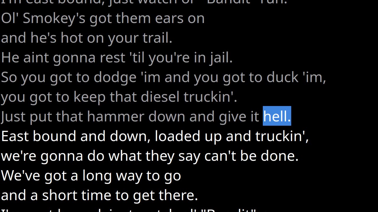 east_bound_and_down Jerry Reed Vocals