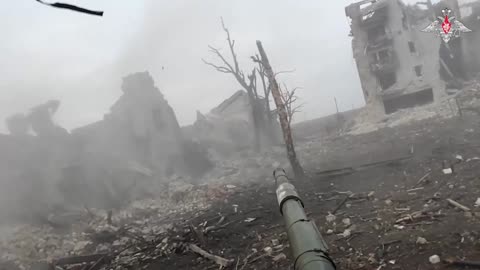 Russian T-72B3M Tank Destroys an Enemy Strongpoint With Direct Fire