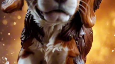 AI Video: Puppies Candy Golden Retriever Beagle Pomeranian