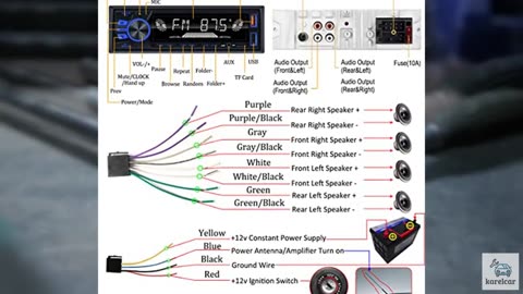 Car Radio Bluetooth Single DIN Car Stereo Audio, Car Audio with Handsfree and A