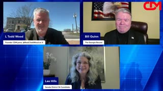 L Todd Wood and Bill Quinn meet with candidate for State Senate - Lee Hills