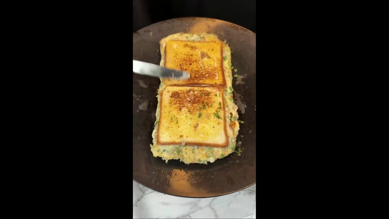 recipe of street style cheesy bread omlette # Cooking recipes
