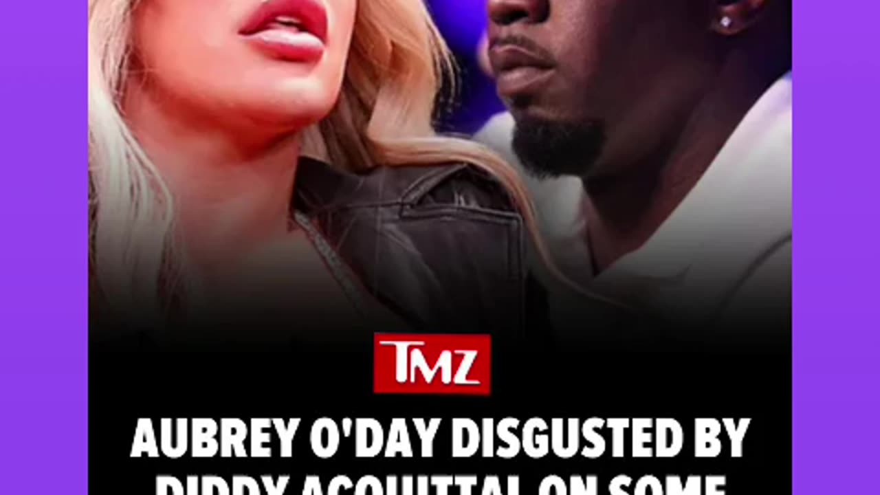 Aubrey o day from danity Kaine iz disgusted that diddy was acquitted it of soke of charges 7/6/25