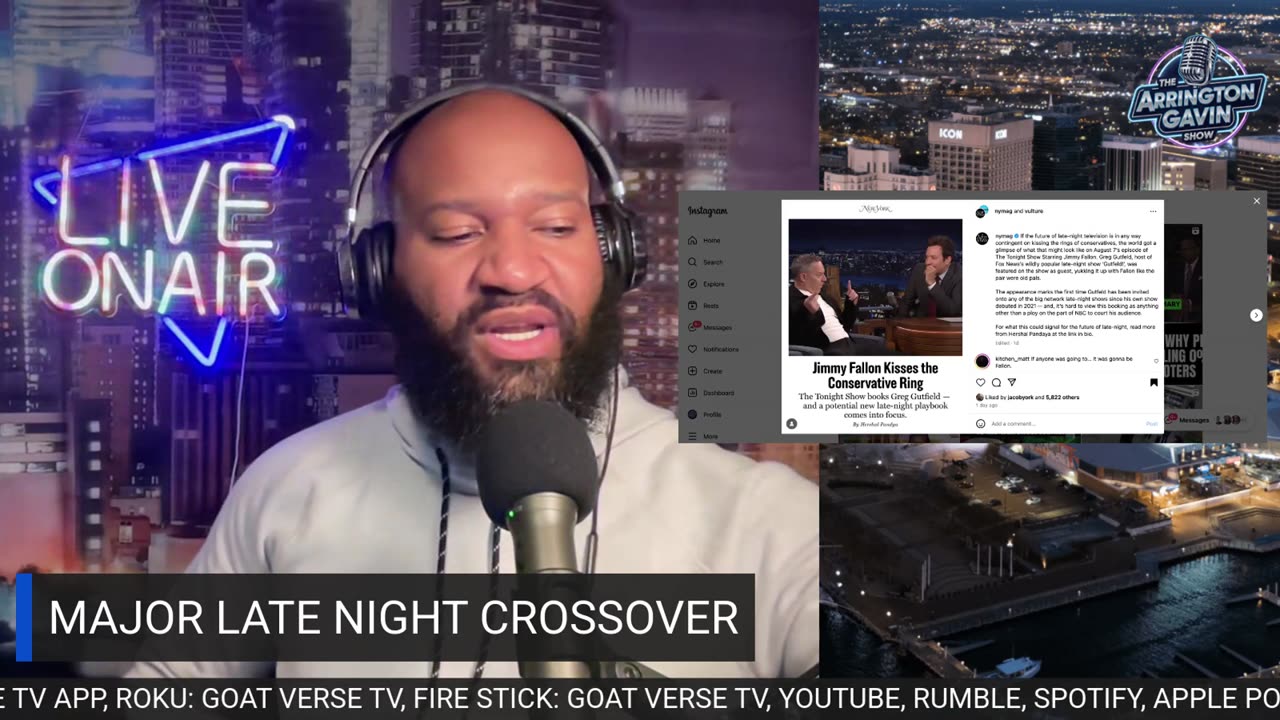 The Arrington Gavin Show "FOX NEWS AND NBC LATE NIGHT CROSSOVER"