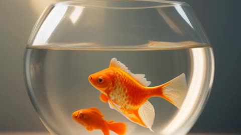 Goldfish in a glass bowl.mp4