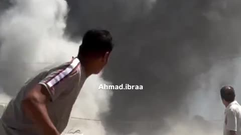 Footage posted by Palestinian media shows an Israeli airstrike against a high-rise