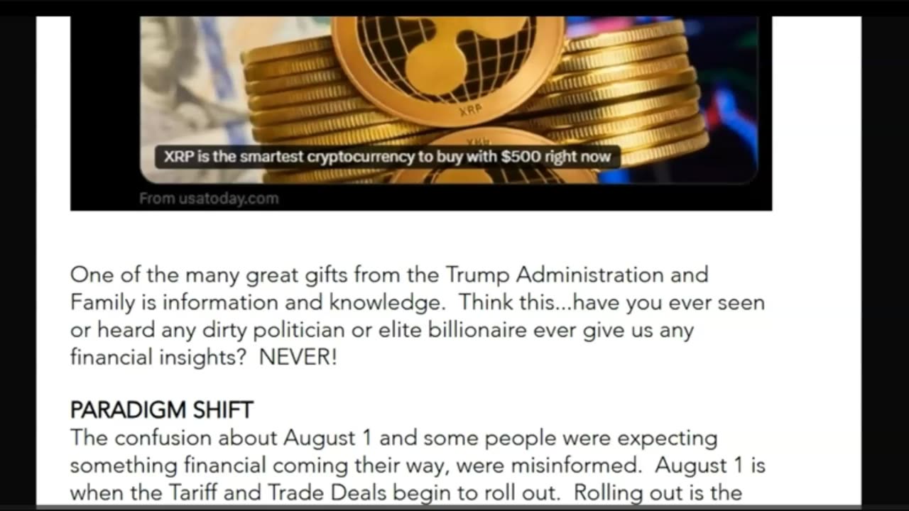 Eric Trump - Buy the Dips! XRP making big headlines! Aug 1 explained.