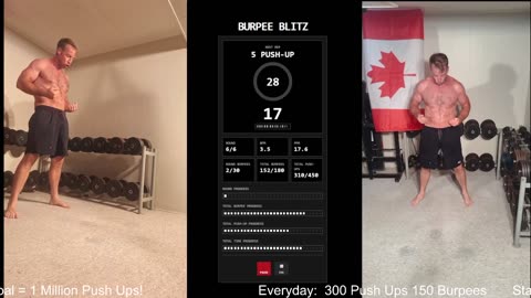 Everyday 300 push ups and 150 Burpees!