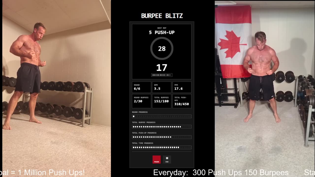 Everyday 300 push ups and 150 Burpees!