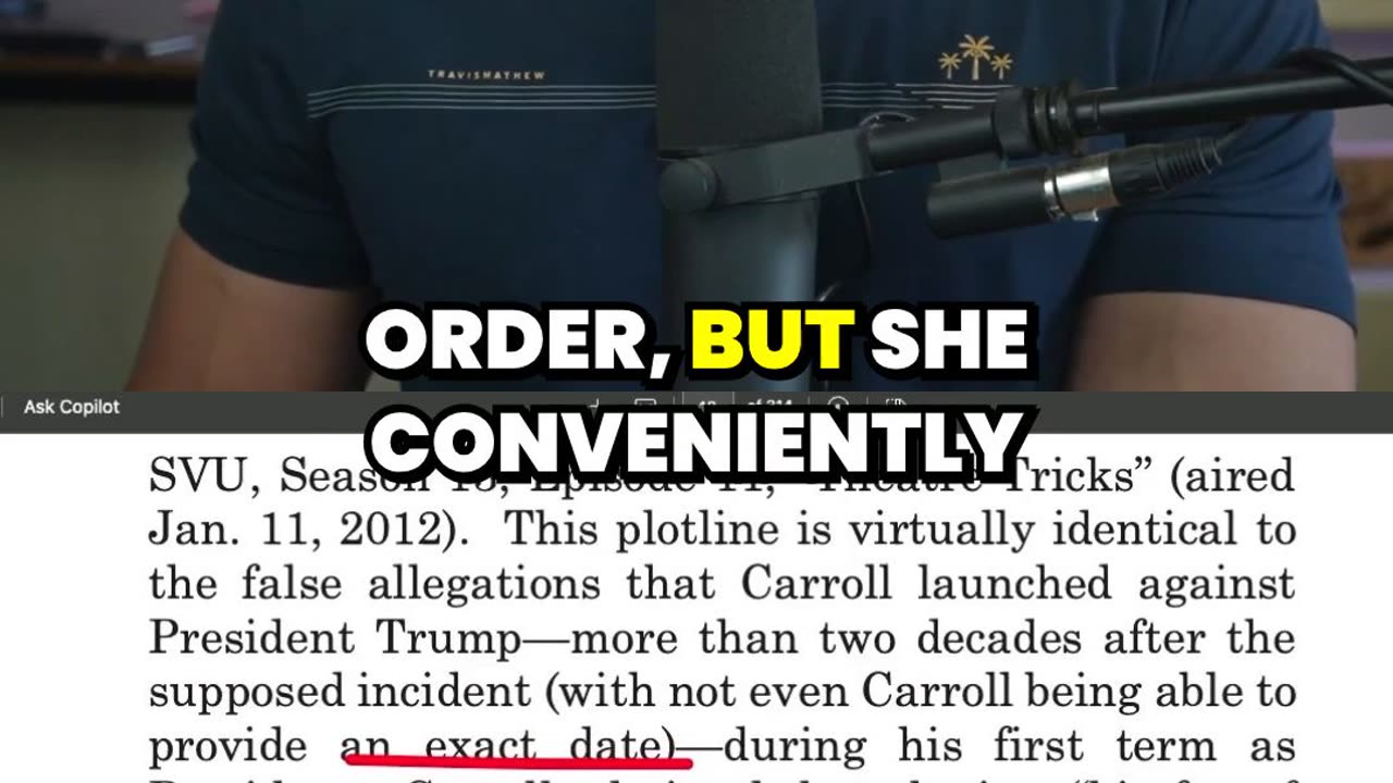 E. Jean Carroll’s Story MATCHES a TV Script