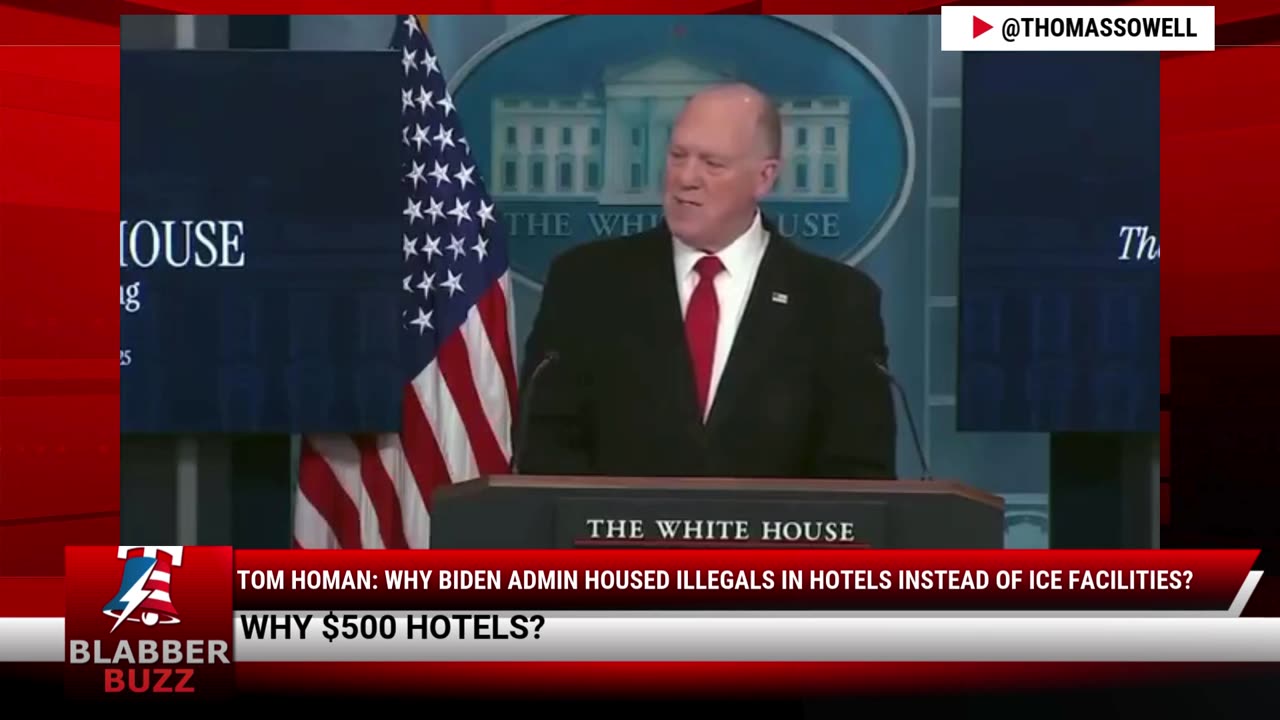 Tom Homan: Why Biden Admin Housed Illegals In Hotels Instead Of ICE Facilities?