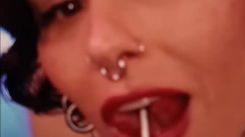 Asmr emo lollipop licking