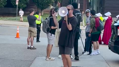 Protester at first Turning Point campus event since Kirk assassination: “Erika Kirk has got to go!”