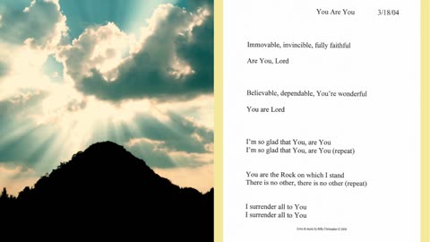 You Are You, Lyrics from the Everlasting Love Worship Album