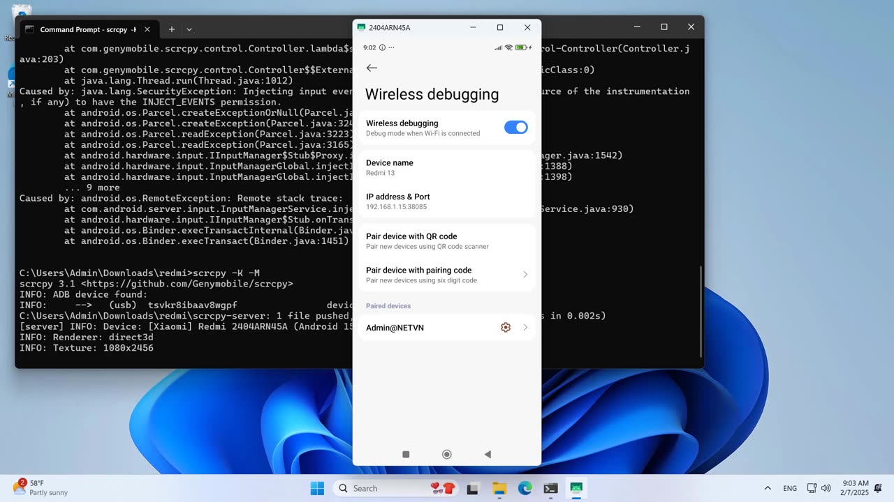 how to control Redmi without cable from pc laptop