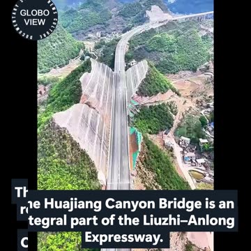 A mountain was split in China to build one of the world's tallest bridges