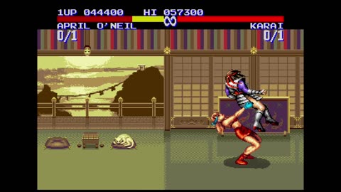 The final battle against Karai (Tournament Fighters Genesis)
