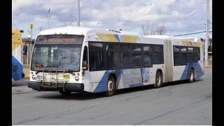 Articulated bus (Novabus LFS Artic) at Sackville Terminal of the Halifax Transit system in Halifax,