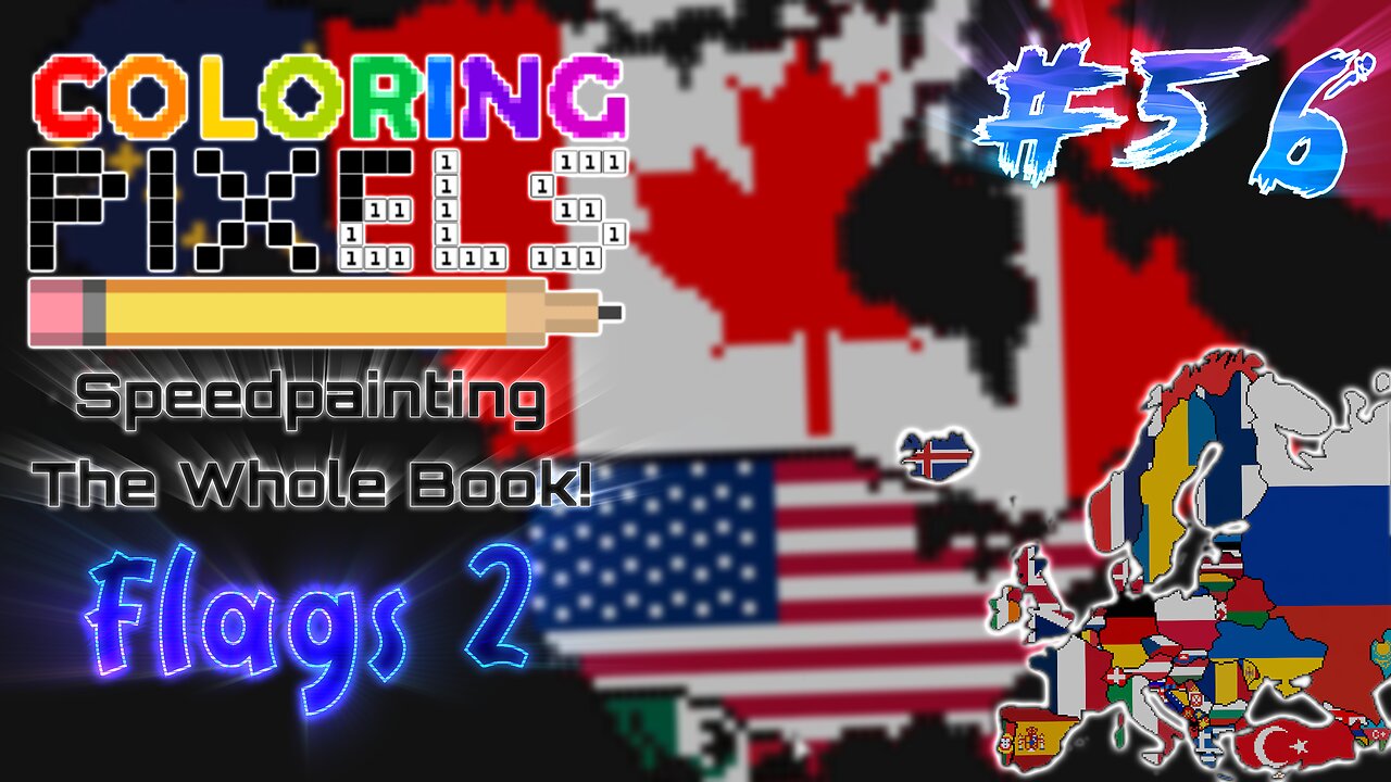 Coloring Pixels - Speedpainting The Whole Book! #56 (Flags 2)