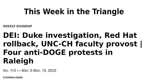 This Week in the Triangle (Mar.9-Mar. 15, 2025)