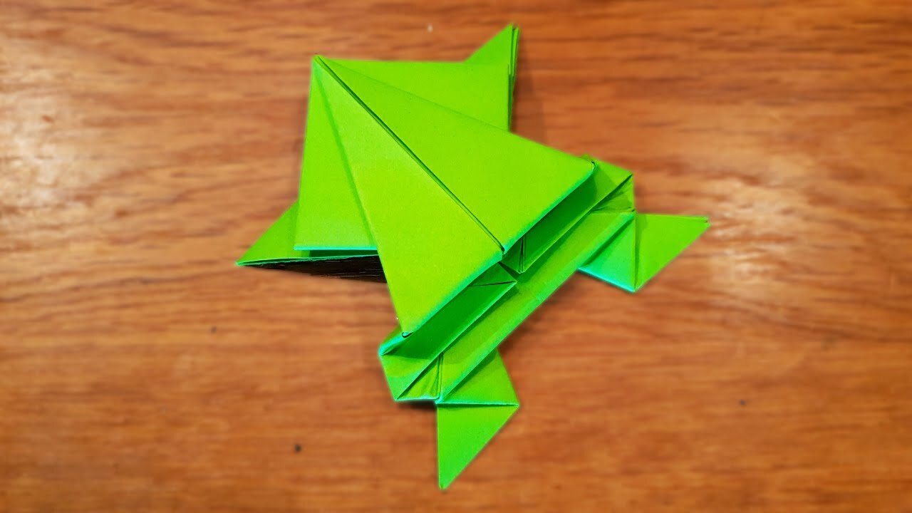 Origami Jumping Paper Frog Fun Easy Origami - Origami 4D