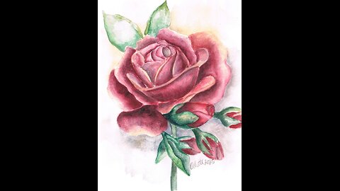 Painting A Red Rose In Watercolor