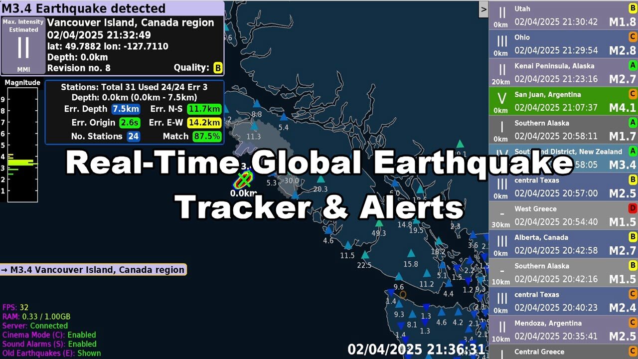 🌍 LIVE: Real-Time Global Earthquake Tracker & Alerts! ⚠️🌎📡
