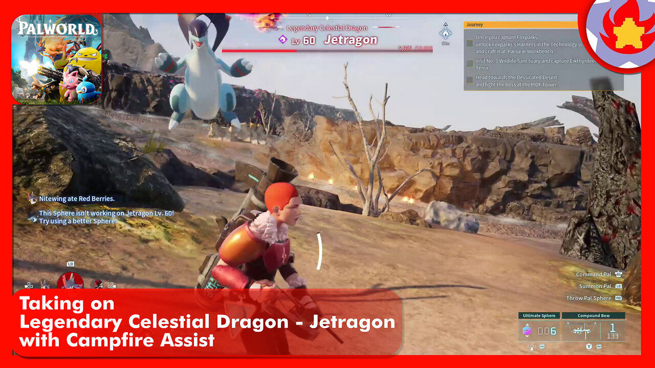 Taking on Legendary Celestial Dragon - Jetragon with Campfire Assist | Palworld