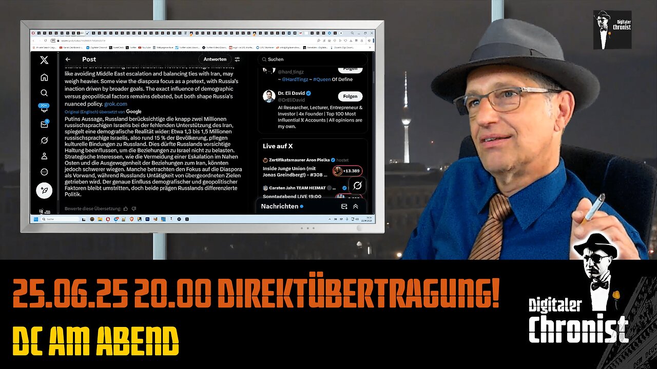 Aufzeichnung vom 25.06.25 Direktübertragung! DC am Abend