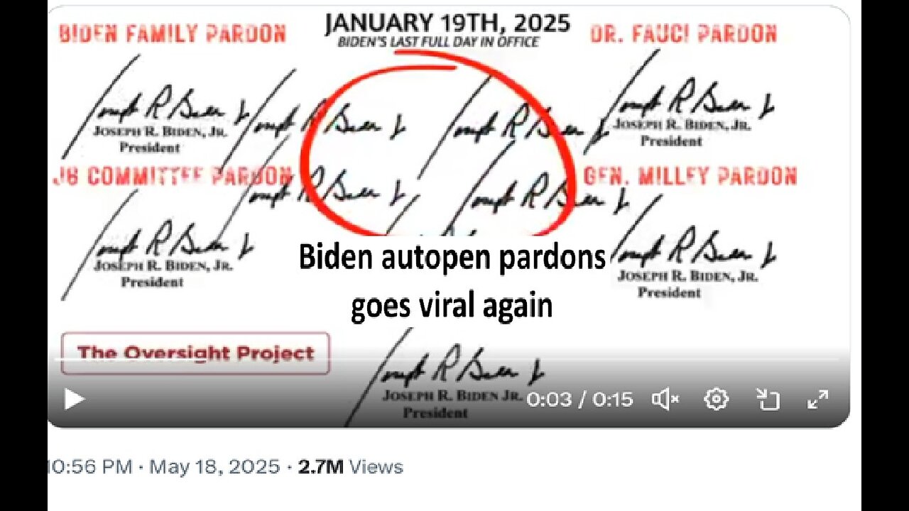 Biden autopen pardons video trending