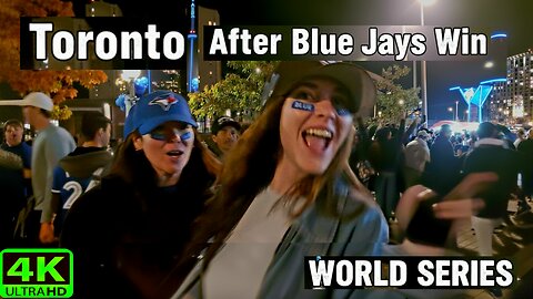 【4K】WORLD SERIES FEVER 🔥 Downtown Toronto Erupts as Blue Jays Win Canada 🇨🇦
