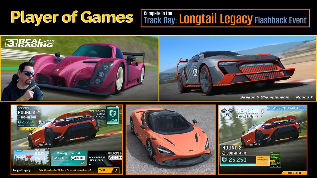 Compete in the Track Day: Longtail Legacy Flashback Event within Real Racing 3 Update 13.7