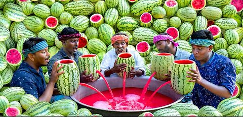 WATERMELON JUICE | Farm Fresh Fruit Juice Making | Watermelon Craft |