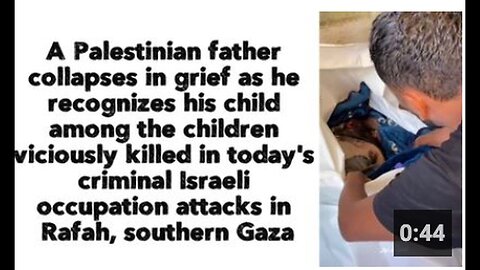 "Grieving Palestinian Father Collapses Upon Recognizing His Deceased Child"