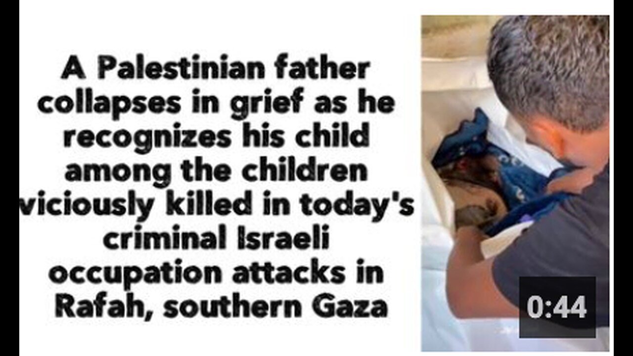 "Grieving Palestinian Father Collapses Upon Recognizing His Deceased Child"