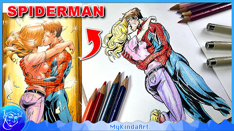 How To Draw Spiderman with Color Pencils