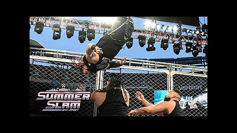 Jacob Fatu hits a massive moonsault from the top of the Steel Cage SummerSlam 2025 highlights - WWE