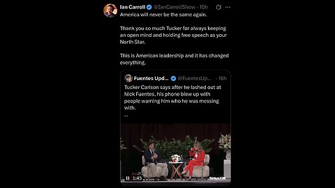 Ian Carroll ~ America will never be the same again. Thank you so much Tucker