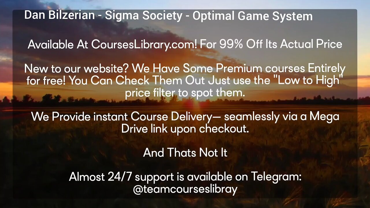 Dan Bilzerian - Sigma Society - Optimal Game System(CoursesLibrary.com)