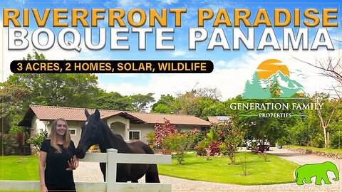🌴 Riverfront Paradise For Sale in Boquete Panama 🇵🇦 | 3 Acres, 2 Homes, Solar, Wildlife 🦜!