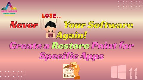 Never Lose your software again! Create a restore point for specific apps