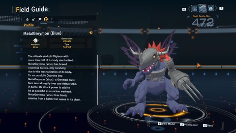 metalgreymon (blue) all digivolution/de-digivolution/profile Digimon Story Time Stranger