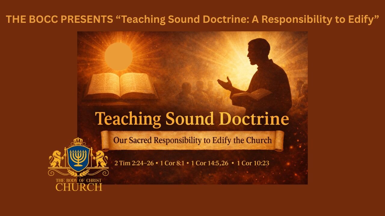 THE BOCC PRESENTS “Teaching Sound Doctrine: A Responsibility to Edify”