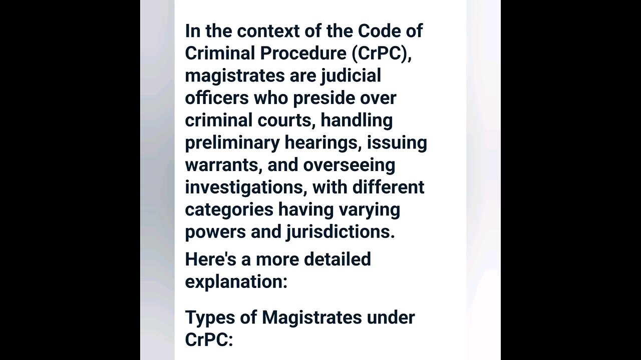 Magistrate and their functions