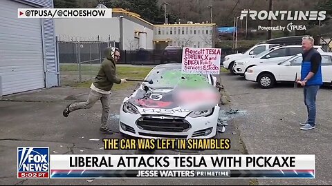 Liberal Attacks Tesla With Pickaxe ... After Paying For It