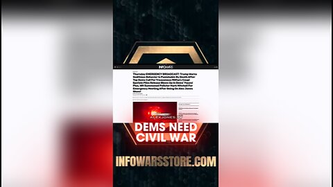 Alex Jones: The Only Way The Democrats Defeat Trump is With Civil War - 11/20/25