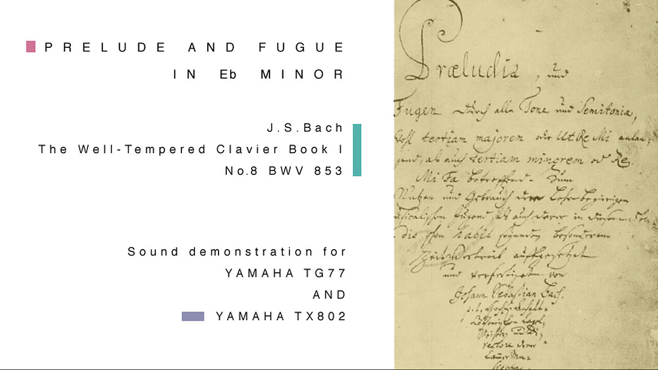 YAMAHA TG77 & TX802 Sound demonstration J.S.Bach "Prelude and Fugue in Eb minor"