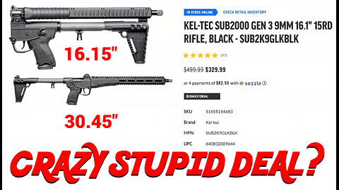 KelTec SUB2000 GEN 3 9mm